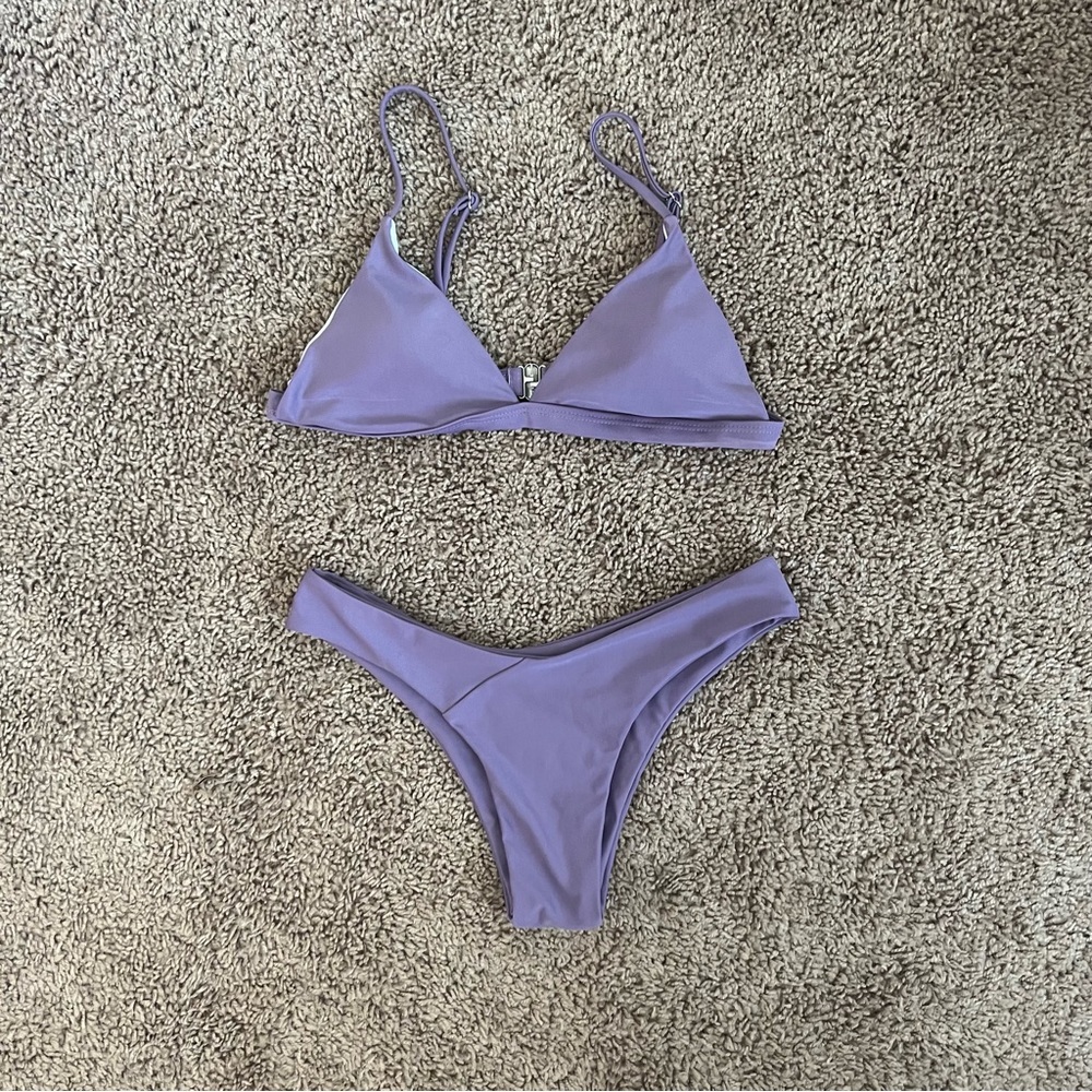 Purple shein triangle bikini set